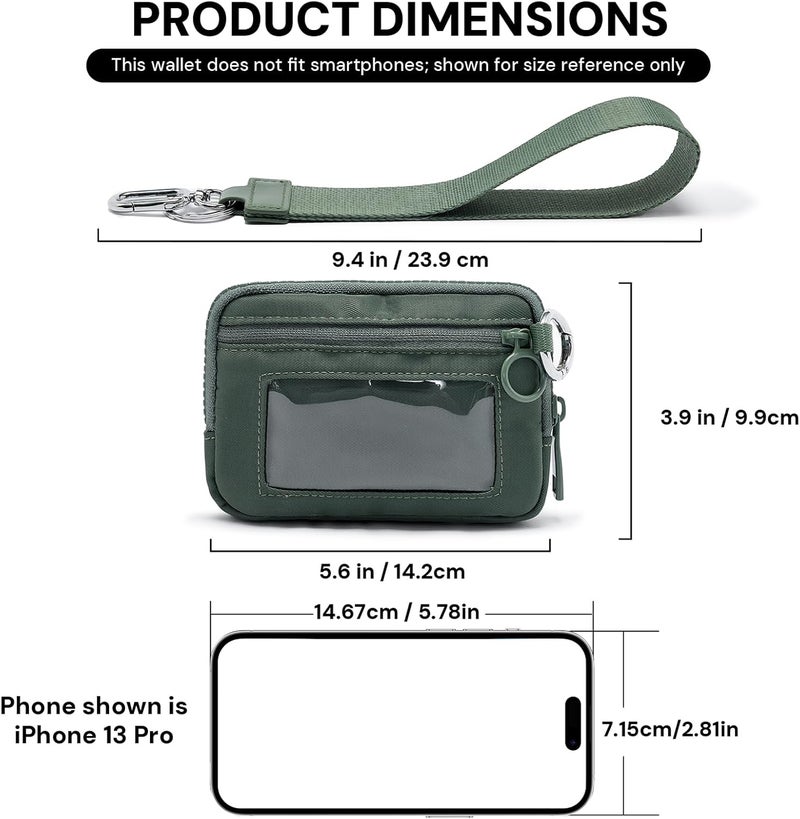 YDF The Iris Wallet for Women Mini Zip Card Case with Clear ID Window Zipper Coin Purse Lightweight Portable Keychain Wallet - Image 3